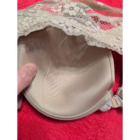Maidenform 38B Comfort Devotion Beige Front Close Lace Racerback T-Shirt Bra - Picture 4 of 8